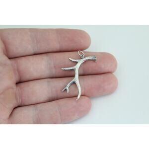 Sterling Silver Deer Antler Charm, Silver Deer Antler Charm, Deer Antler Charm
